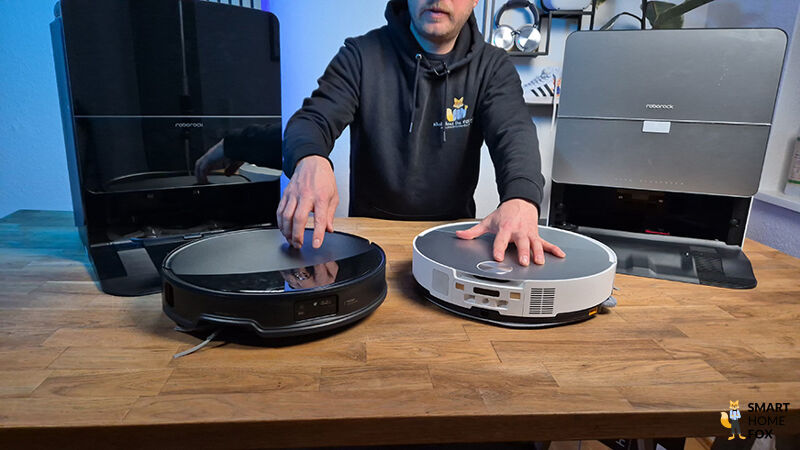 Выдвижная лазерная башня Roborock S9 MaxV Ultra в сравнении с навигационной системой Saros 10R